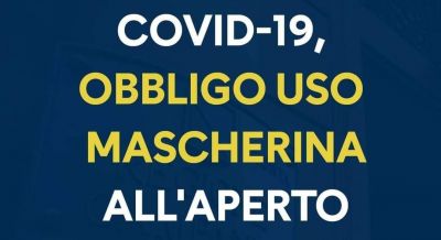 COVID-19, OBBLIGATORIA LA MASCHERINA ALL'APERTO