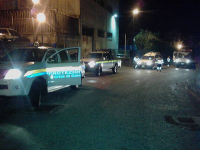 Nel Beneventano i volontari della Protezione Civile cavese.