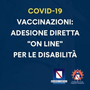 COVID-19, VACCINAZIONI: ADESIONE DIRETTA "ON LINE" PER LE DISABILIT&Agrave;