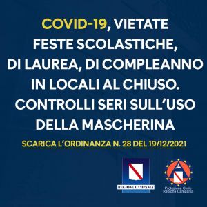 COVID19, ORDINANZA n. 28 del 19 dicembre 2021