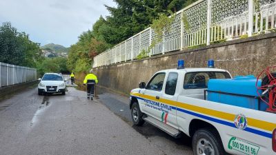 Interventi della Potezione Civile per la forte pioggia in citt&agrave;