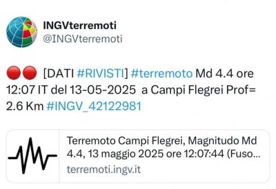 Sciame sismico ai Campi Flegrei.