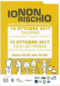 #IoNonRischio � 14 ottobre a Salerno e 15 ottobre a Cava de'Tirreni
